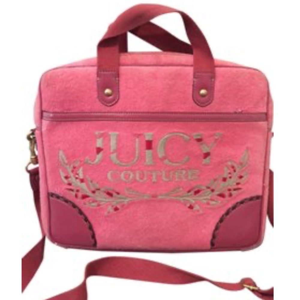 Juicy Couture computer case with strap and pockets